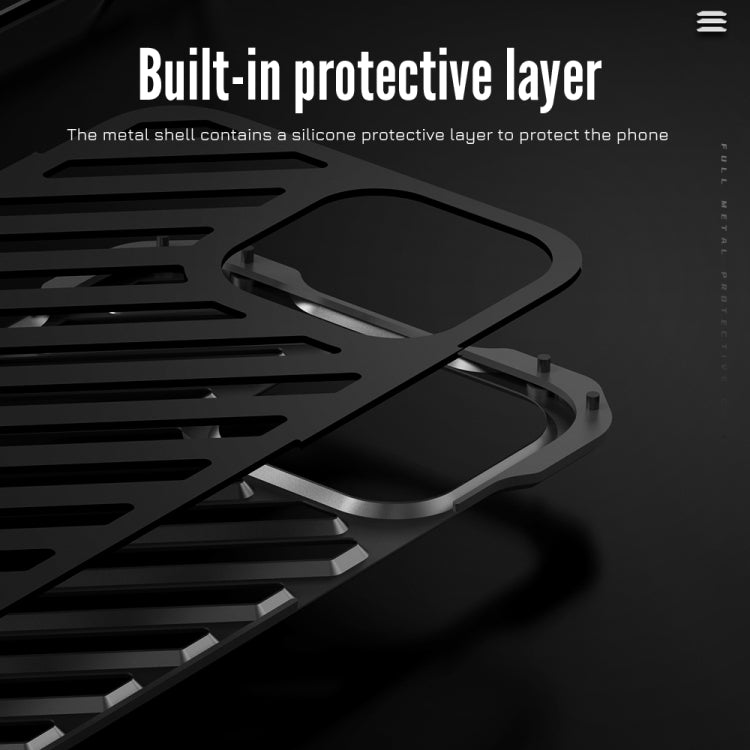 For iPhone 15 Plus R-JUST RJ-50 Hollow Breathable Armor Metal Phone Case(Space Grey) by R-JUST