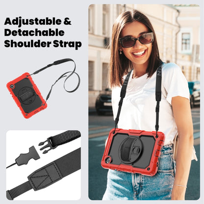 For Samsung Galaxy Tab A9 / Tab A11 Silicone + PC Tablet Case with Shoulder Strap(Red) by bashfashion