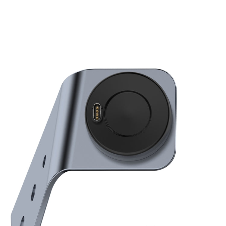 For Venu3 / Venu3S / Vivoactive 5 Portable Metal Charger Holder with Data Function, Left Interface(Grey) by bashfashion