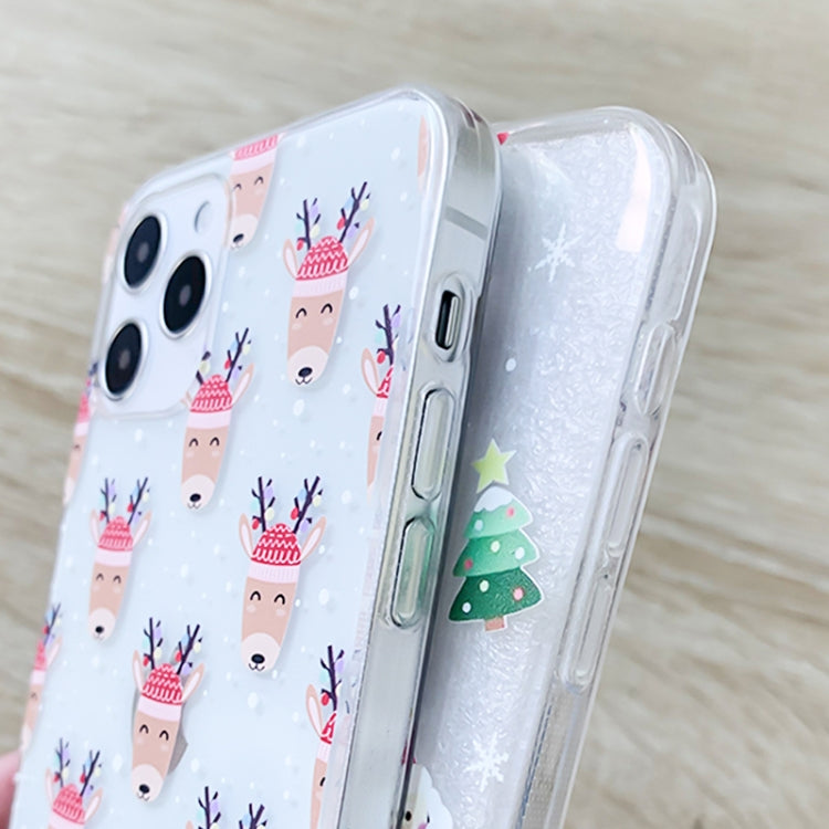 For iPhone 12 mini Christmas Colored Drawing Pattern High Transparent Soft TPU Phone Case(Christmas Stocking) by bashfashion
