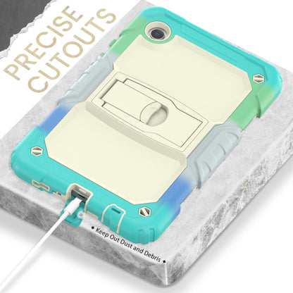 For Samsung Galaxy Tab A11 / A9 Silicone Hydric PC Tablet Case with Shoulder Strap & Holder(Colorful Light Blue) by bashfashion