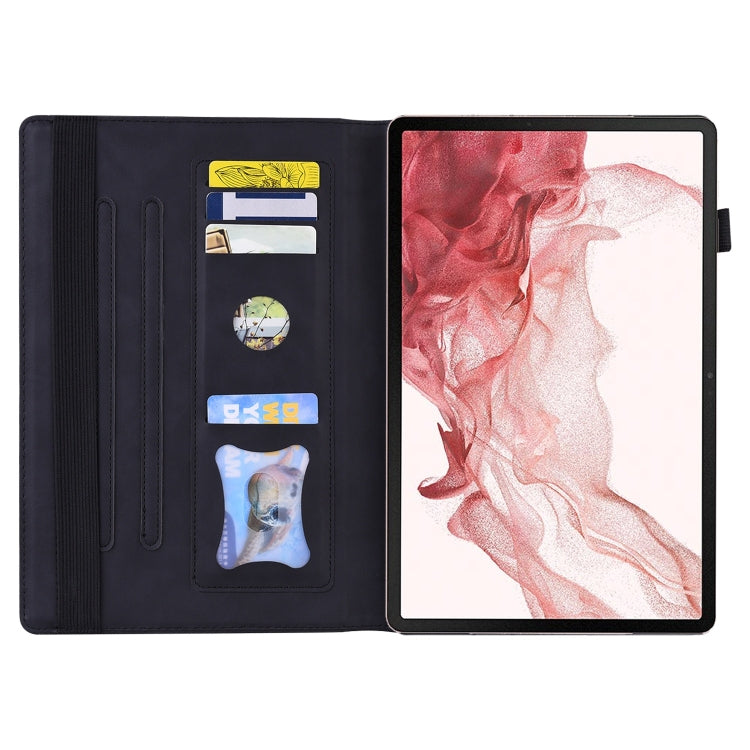 For Samsung Galaxy Tab S9+ /S8+ /S7+ Splicing Shockproof Smart Leather Tablet Case(Black) by bashfashion