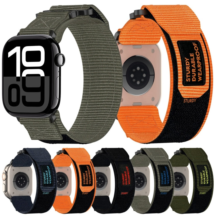 For Apple Watch Series 5 40mm Nylon Hook And Loop Fastener Watch Band(Army Green) by bashfashion