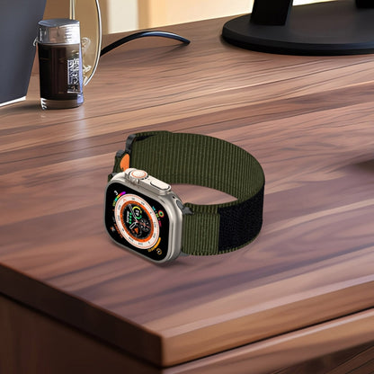 For Apple Watch Series 6 40mm Nylon Hook And Loop Fastener Watch Band(Army Green) by bashfashion