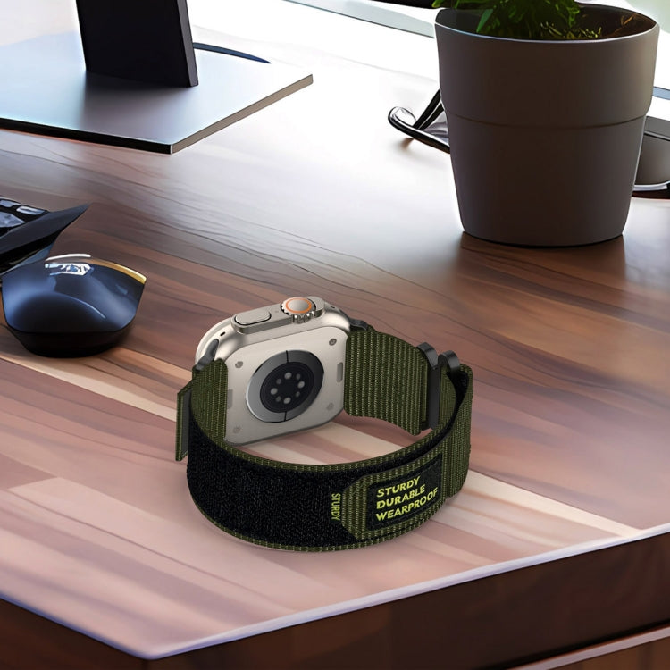 For Apple Watch Series 9 45mm Nylon Hook And Loop Fastener Watch Band(Orange) by bashfashion