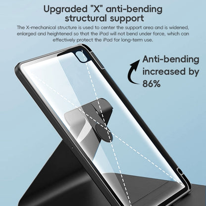 For iPad Pro 11 2022 / 2021 / 2020 ZGA Tri-Fold 360 Rotation Smart Leather Tablet Case(Blue) by ZGA