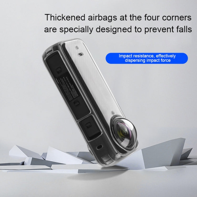 For Insta360 X4 Clear 1.5mm Soft TPU Protective Case With Neck Strap(Clear Black) by bashfashion