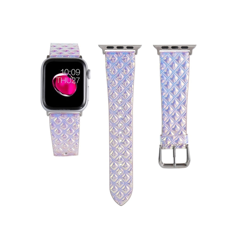 For Apple Watch 5 & 4 40mm / 3 & 2 & 1 38mm Discolor Glitter Fish Scale Texture Watch Band(Square) by bashfashion