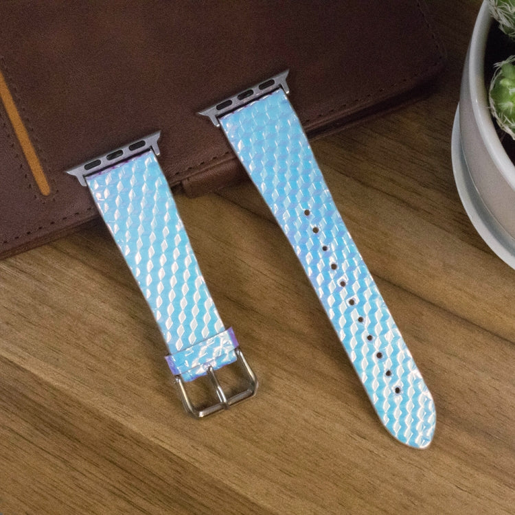 For Apple Watch 5 & 4 44mm / 3 & 2 & 1 42mm Discolor Glitter Fish Scale Texture Watch Band(Rhombic) by bashfashion