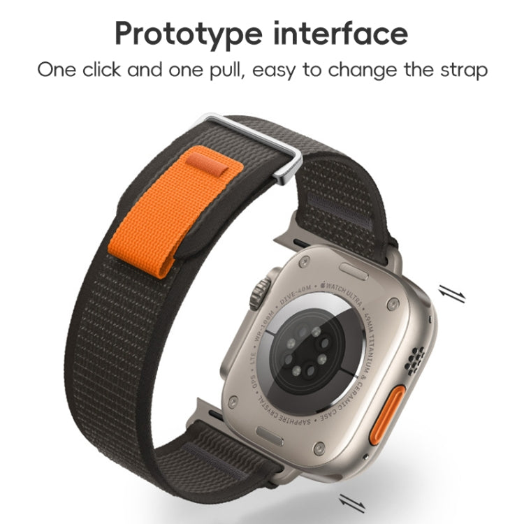 For Apple Watch Ultra 2 49mm Dual-Section Loop Nylon Watch Band(Black Unity) by bashfashion