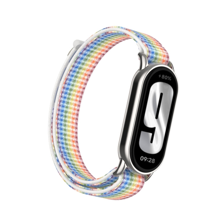 For Xiaomi Smart Band 9 / 8 Metal Connector + Loop Nylon Hook and Loop Fastener Watch Band(Colorful) by bashfashion