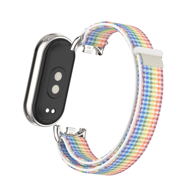 For Xiaomi Smart Band 9 / 8 Metal Connector + Loop Nylon Hook and Loop Fastener Watch Band(Colorful) by bashfashion