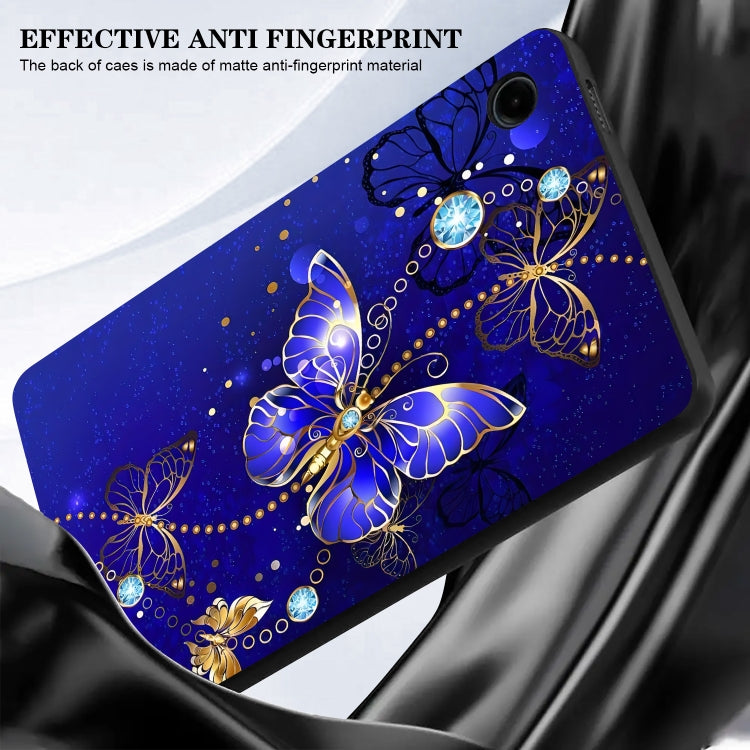 For Samsung Galaxy Tab S9 / S9 FE Color Painting Pattern Smart Tablet TPU Case(Blue Butterfly) by bashfashion