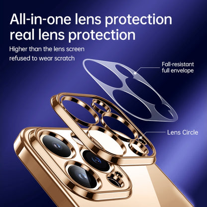 For iPhone 16 SULADA Shine Through Series Plating TPU Transparent Phone Case(Gold) by SULADA