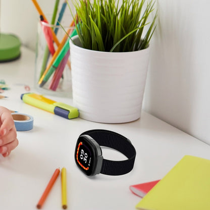 For Fitbit Ace LTE Nylon Loop Watch Band(Sea Shell Color) by bashfashion