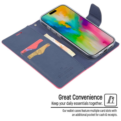 For iPhone 16 Plus GOOSPERY FANCY DIARY Cross Texture Leather Phone Case(Rose Red) by GOOSPERY