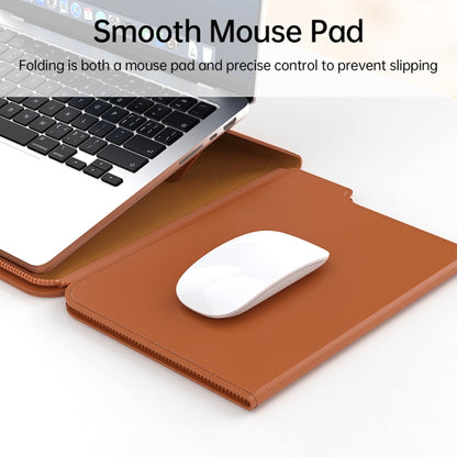 Multifunctional Laptop PU Magnetic Stand Split Liner Bag with Mouse Pad Function, Size:15 inch(Black) by bashfashion