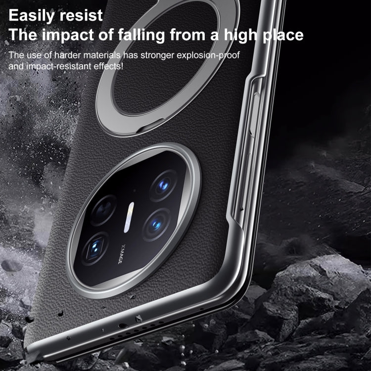 For Huawei Mate XT Ultimate Design SULADA Smart View Window MagSafe Magnetic Holder Leather Phone Case(Black) by SULADA