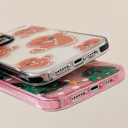 For iPhone 13 mini Simple Illustration Pattern Full Coverage Phone Case(Christmas Tree A) by bashfashion