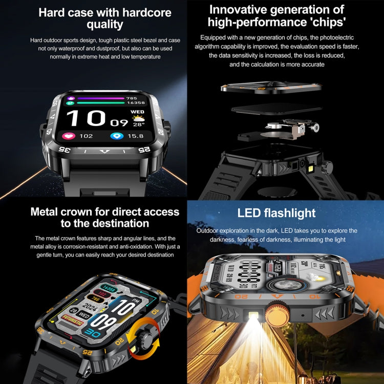 ZW59 1.95 inch BT Call Sports Smart Watch, Blood Oxygen / Heart Rate / Remote Photography(Black) by bashfashion