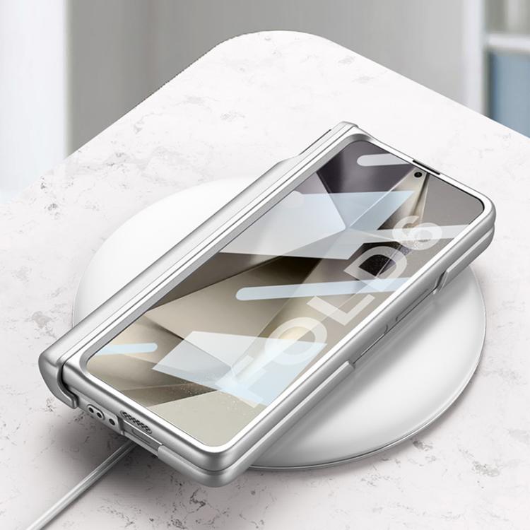 For Samsung Galaxy Z Fold6 GKK Integrated Magnetic Folding Hinge Phone Case with Wrist Strap & Pen Holder(Carbon Fiber) by GKK