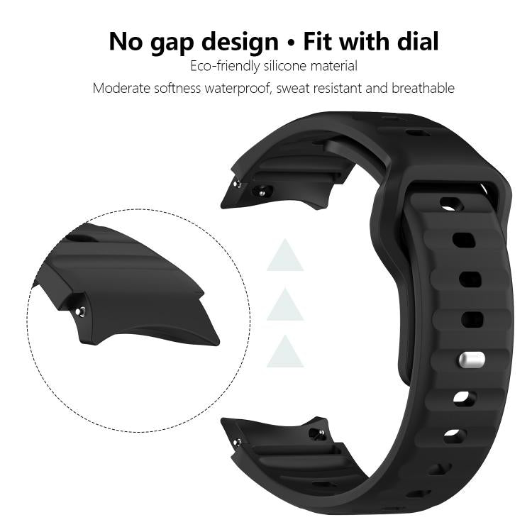 For Samsung Galaxy Watch7 / 6 / 5 Kalebol Reverse Buckle Wave Pattern Silicone Strap(White) by Kalebol