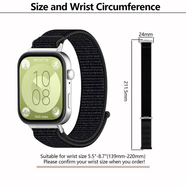 For Huawei Watch Fit3 Kalebol Hook and Loop Nylon Strap(Ocean Blue) by Kalebol