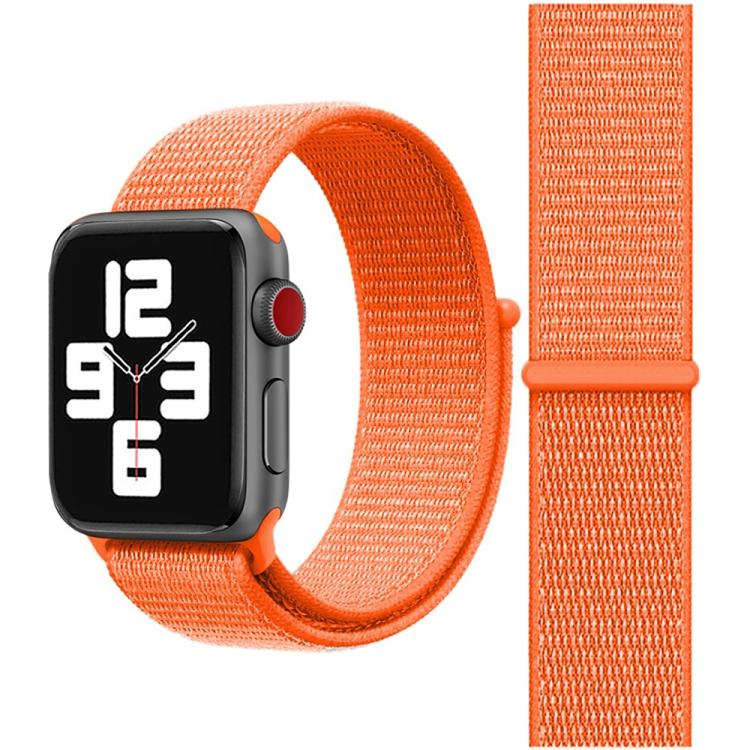 For Apple Watch 42mm / 41mm / 40mm / 38mm xDfind Nylon Loop Hook and Loop Fastener Watch Band(Orange) by xDfind