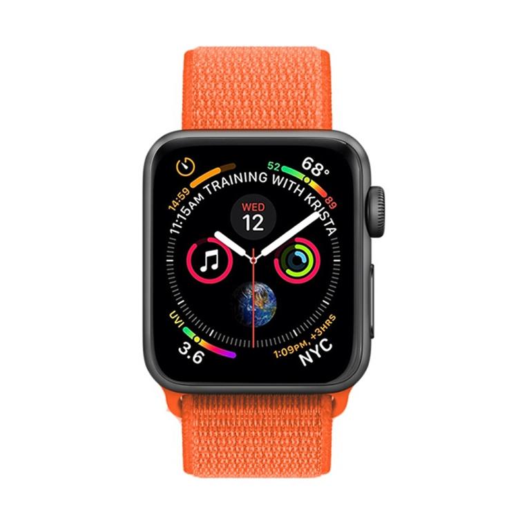For Apple Watch 42mm / 41mm / 40mm / 38mm xDfind Nylon Loop Hook and Loop Fastener Watch Band(Orange) by xDfind