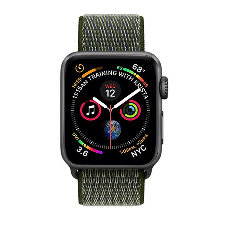 For Apple Watch 42mm / 41mm / 40mm / 38mm xDfind Nylon Loop Hook and Loop Fastener Watch Band(Army Green) by xDfind