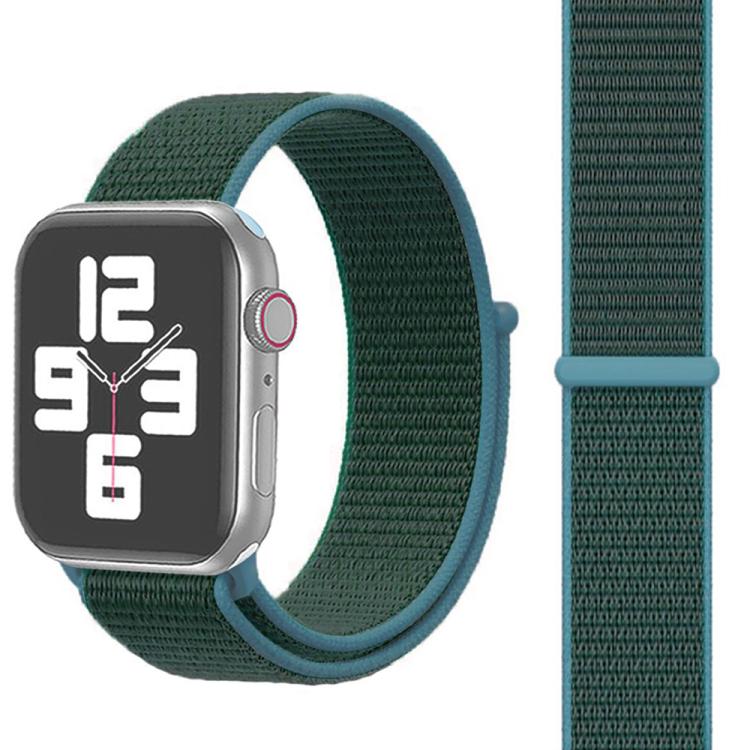 For Apple Watch 42mm / 41mm / 40mm / 38mm xDfind Nylon Loop Hook and Loop Fastener Watch Band(Dark Olive) by xDfind