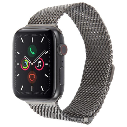 For Apple Watch 46mm / 49mm / 45mm / 44mm Double-section Magnetic Milanese Titanium Watch Band(Titanium Color) by bashfashion