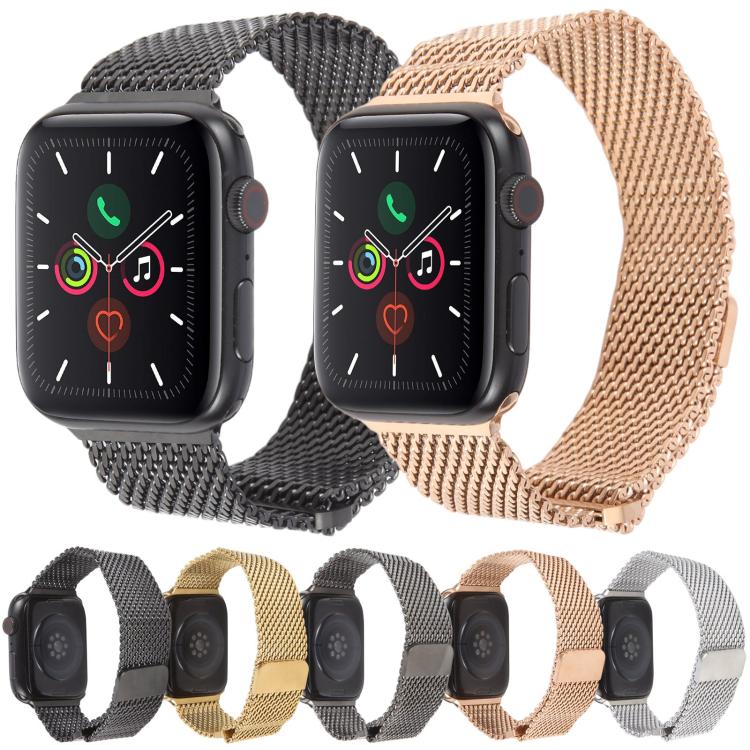For Apple Watch 46mm / 49mm / 45mm / 44mm Double-section Magnetic Milanese Titanium Watch Band(Titanium Color) by bashfashion