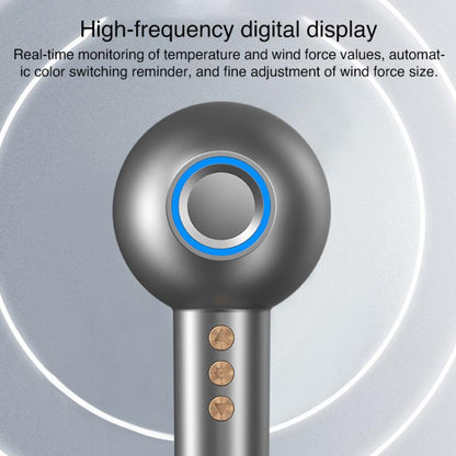 WG-F01 LED Digital Display Smart Frequency Conversion Negative Ion High Speed Hair Dryer, US Plug(Gray) by bashfashion