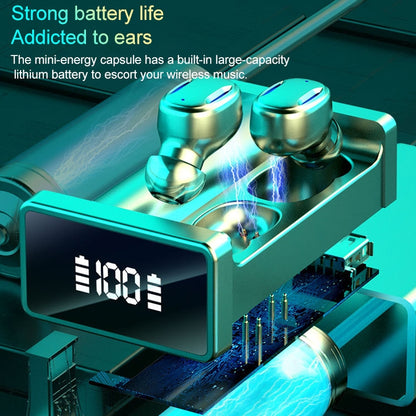 A22 English Version Pull-out Digital Display Bluetooth Earphone with Magnetic Charging Box, Support Touch Light & Power Bank (Pink) by bashfashion