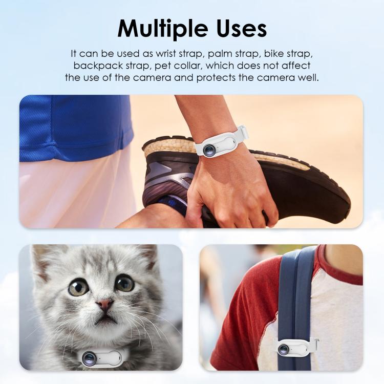 For Insta360 GO 3 / GO 3S PULUZ Camera Silicone Case Wristband Bicycle Strap Extension Mount (White) by PULUZ