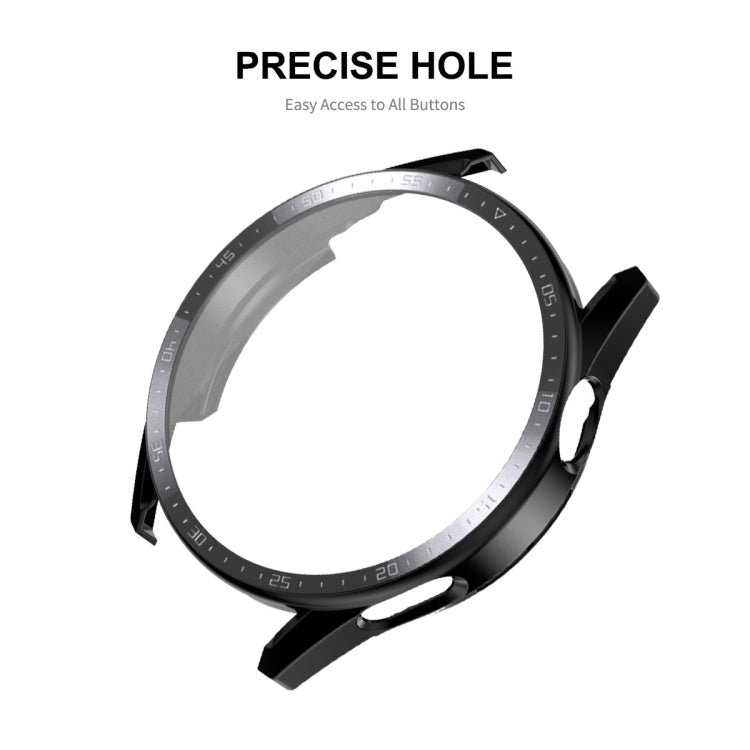 For Huawei Watch GT 3 46mm ENKAY Matte PC Frame + Tempered Glass Protector Case With Scale(Silver) by ENKAY