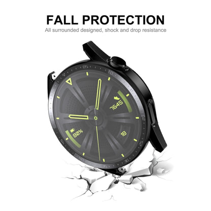 For Huawei Watch GT 3 46mm ENKAY Matte PC Frame + Tempered Glass Protector Case With Scale(Silver) by ENKAY