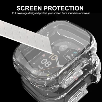 For Apple Watch Ultra / Ultra 2 49mm ENKAY Full Coverage Transparent Soft TPU Case with Screen Film by ENKAY