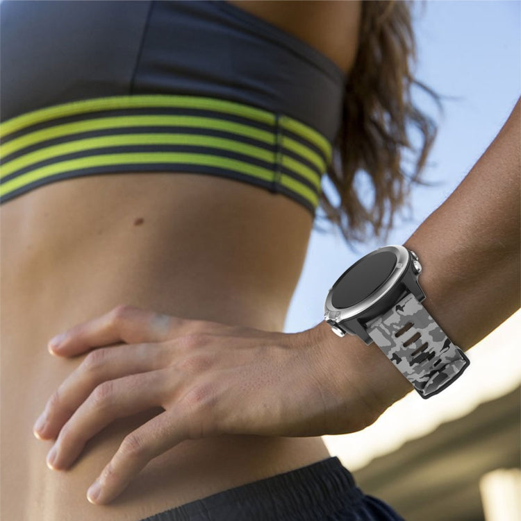 For Garmin Tactix 7 26mm Camouflage Printed Silicone Watch Band(Grey+Army Camouflage) by bashfashion