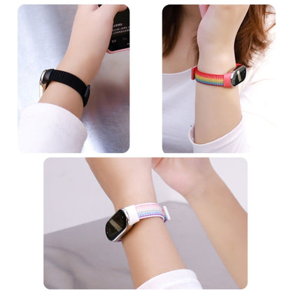 For Xiaomi Mi Band 8 ENKAY Hat-Prince 2 in 1 Set Full Coverage Screen Protector + Nylon Loop Watch Band(Cyan+Yellow) by ENKAY