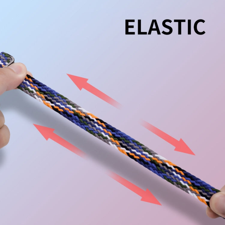 For Xiaomi Mi Band 8 ENKAY Hat-Prince 2 in 1 Set Full Coverage Screen Protector + Elastic Braided Nylon Watch Band(Blue White) by ENKAY