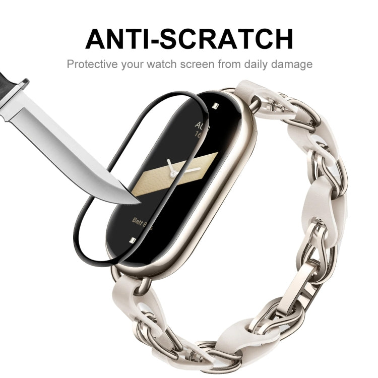 For Xiaomi Mi Band 8 ENKAY Hat-Prince 2 in 1 Set Full Coverage Screen Protector + Elastic Braided Nylon Watch Band(Black) by ENKAY