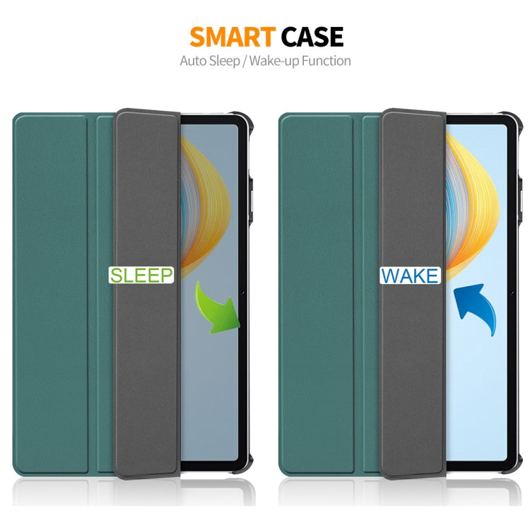 For Honor Pad V8 ENKAY Tri-fold Custer Texture Leather Smart Tablet Case(Red) by ENKAY