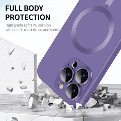 For iPhone 15 Pro ENKAY MagSafe Matte TPU Phone Case with Lens Film(Purple) by ENKAY