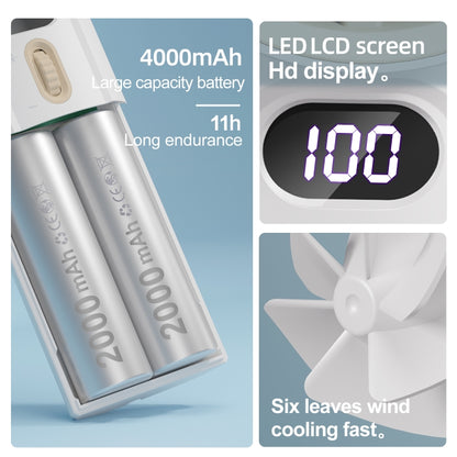FC1 100 Wind Speed Levels Summer Cooler Desktop Fan Turbine Handheld Fan(White) by bashfashion