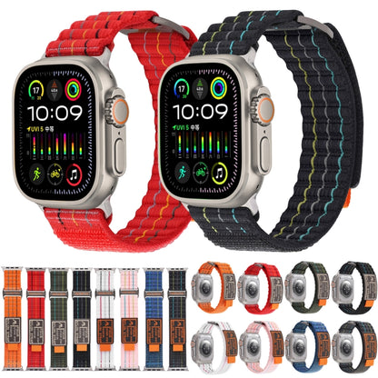 For Apple Watch Ultra 2 49mm Two Sections Nylon Hook and Loop Fastener Watch Band(Storm Black) by bashfashion
