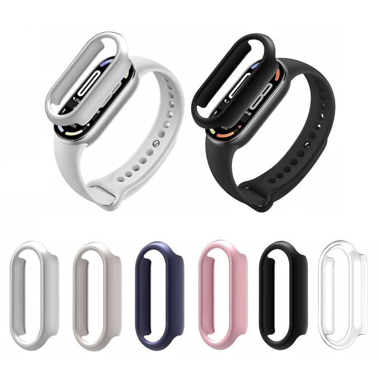 For Xiaomi Smart Band 10 / 10 NFC Half Coverage Hollow PC Watch Protective Cover(Transparent) by bashfashion