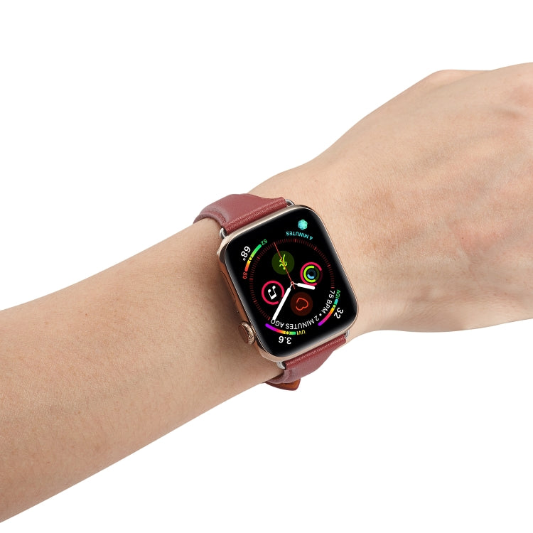 For Apple Watch 3 / 2 / 1 Generations 38mm Universal Thin Leather Strap(Crazy Horse Brown) by bashfashion