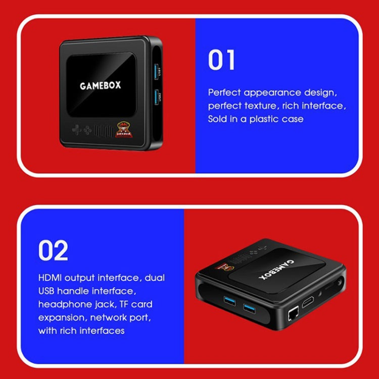 GD10 64G Built-In 30000+ Games Dual System Set-Top Box 3D Home 4K HD TV Game Console Box EU Plug(White) by ANBERNIC